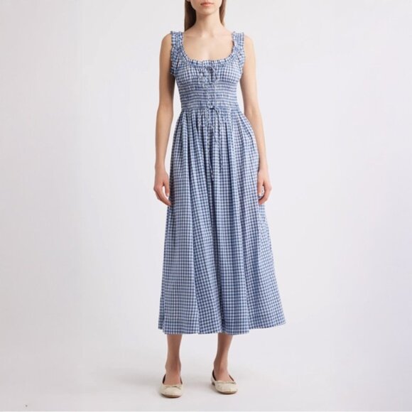 Doen Dresses & Skirts - Doen Emmaretta Dress in Blue Gingham Size Medium NWT